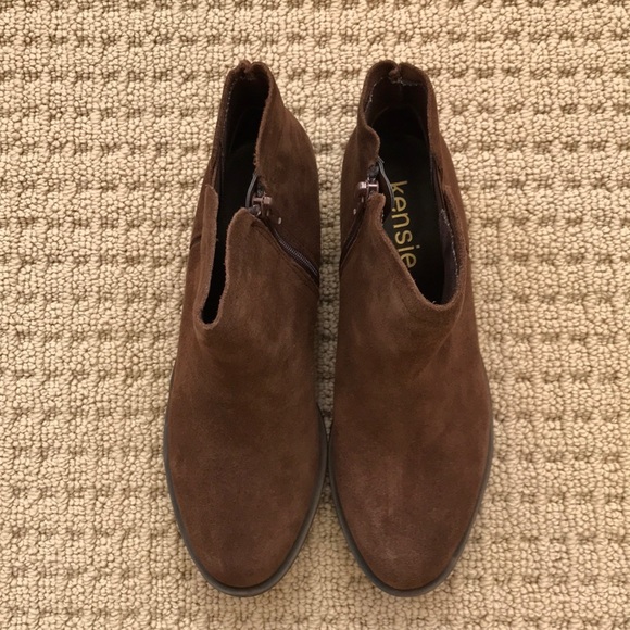 Kensie Gamal Suede Ankle Boot, Chocolate, 6.5